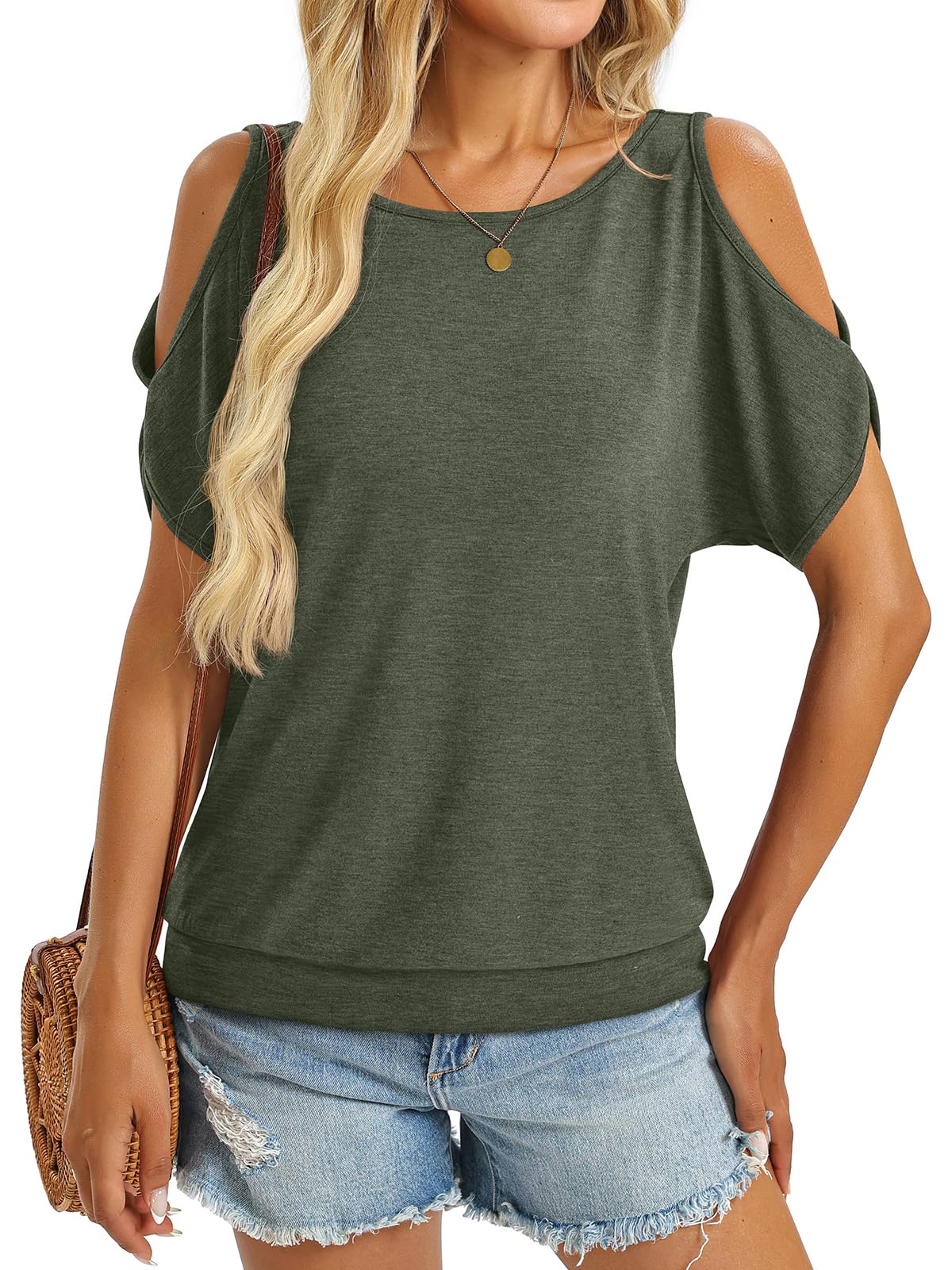 Cold Shoulder Banded Top alternate