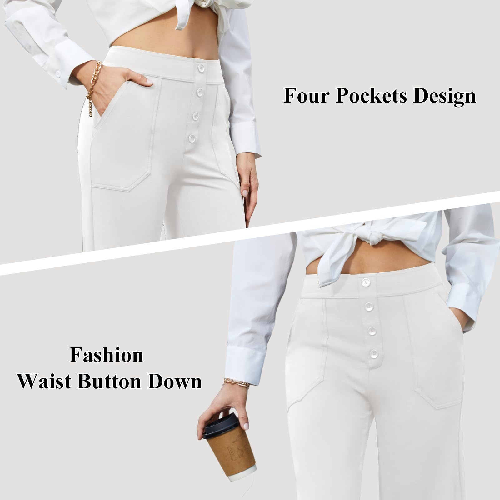 High-Waisted Stretch Work Pants alternate