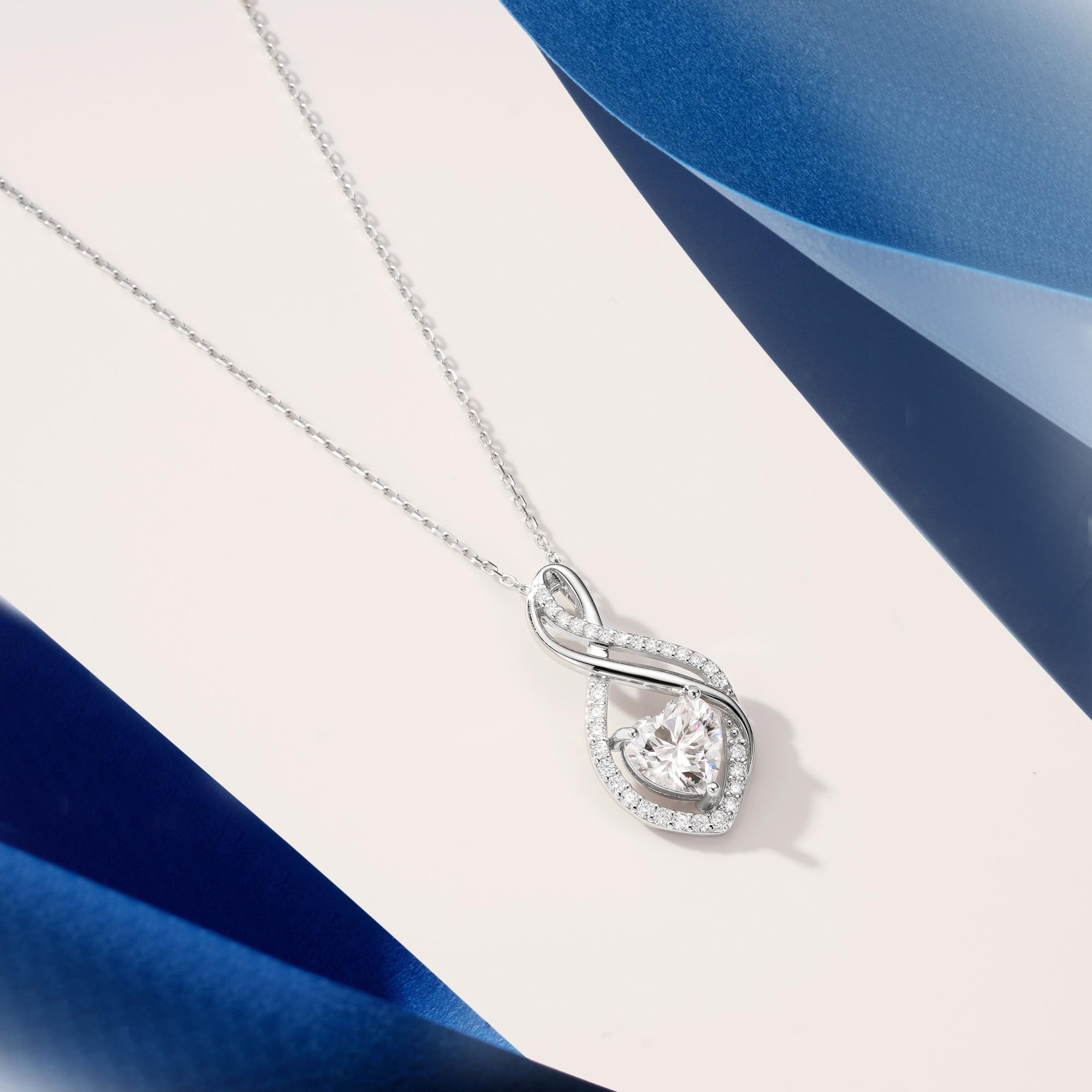 Moissanite Heart Pendant Necklace alternate