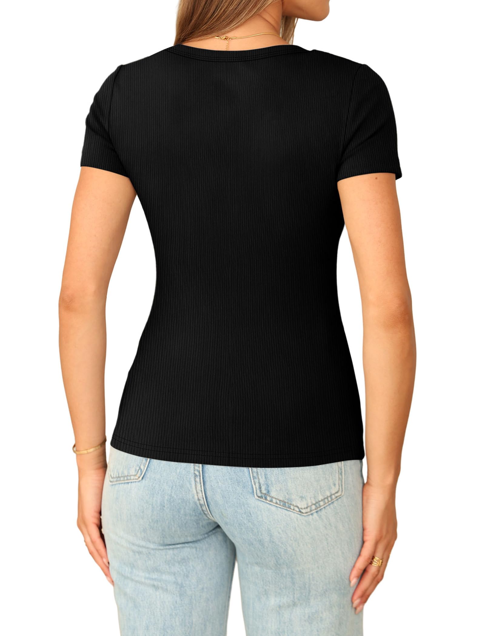 ribbed-v-neck-tee image 3