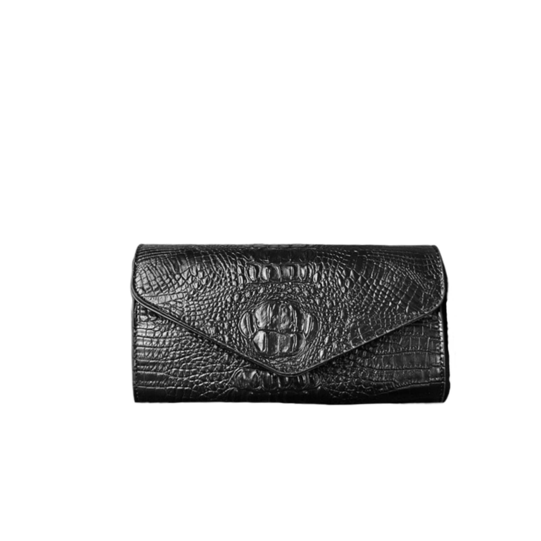 Vegan Leather Crocodile Clutch