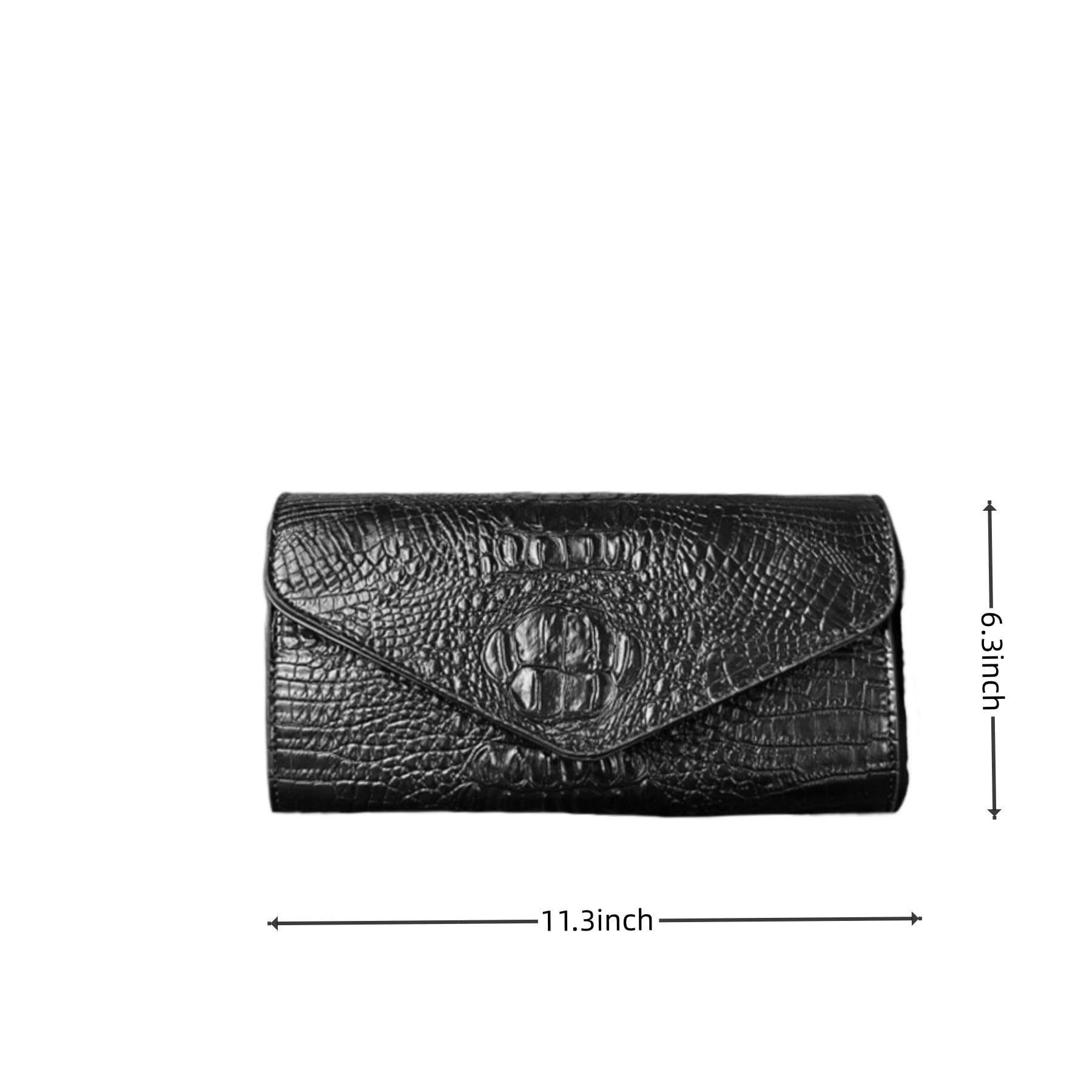Vegan Leather Crocodile Clutch alternate